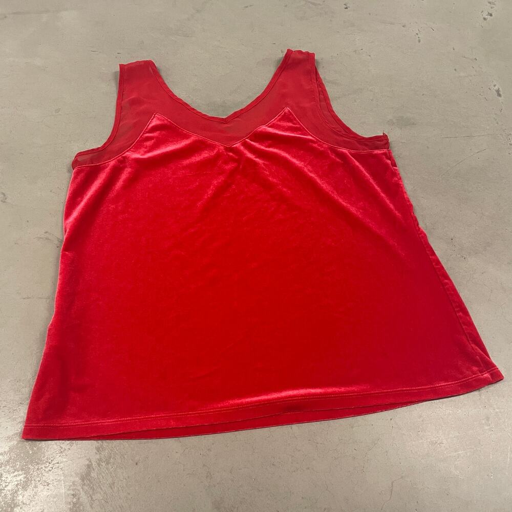 Y2K red velvet international concepts tank top shirt